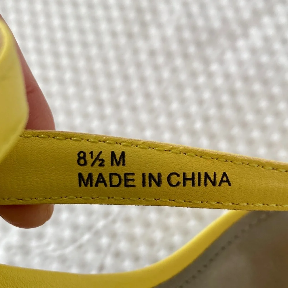 Worthington Yellow Strappy Heels Size 8.5M